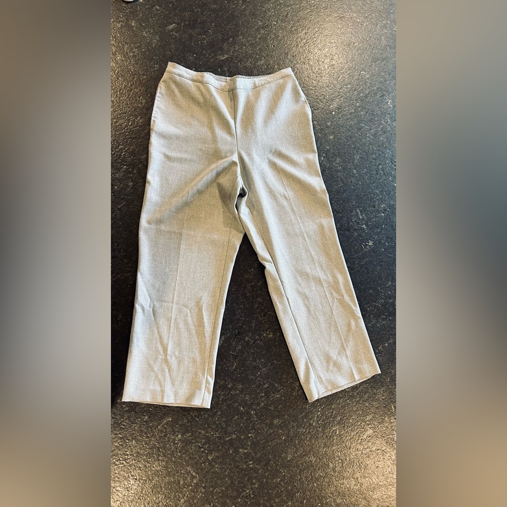 Alfred Dunner Light Gray Elastic Waist Pants